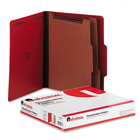 Salurinn Supplies Universal Pressboard Classification Folders Letter 6-Section Ruby Red 10/bx SA3356200